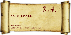 Kele Anett névjegykártya
